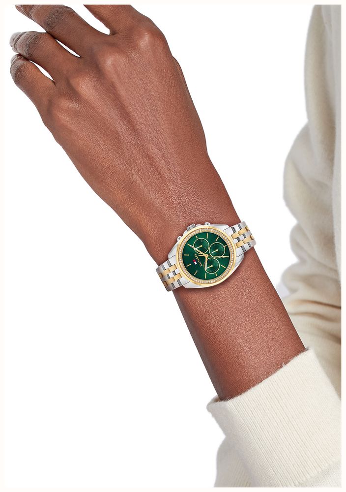 Tommy Hilfiger Mellie Two Tone Bracelet green Dial Watch 1782969 - alternate view 4