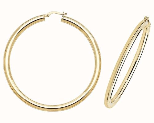 James Moore TH 9k Yellow Gold Hoop Earrings 50 mm ER1004-50