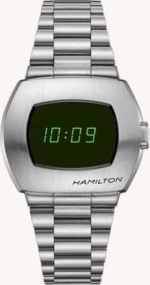 Hamilton American Classic PSR Digital Quartz (41mm) Black & Green Display / Stainless Steel Bracelet H52414131