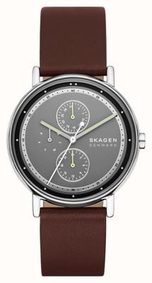 Skagen Signatur Multifunction (40mm) Grey Dial / Brown Leather Strap SKW6941