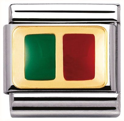 Nomination Composable Classic Portugal Flag Bonded Yellow Gold Enamel Stainless Steel Charm 030234/17