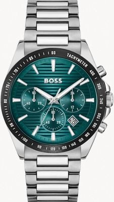 BOSS Strike Chronograph (41mm) Textured Teal Dial / Stainless Steel Bracelet 1514241