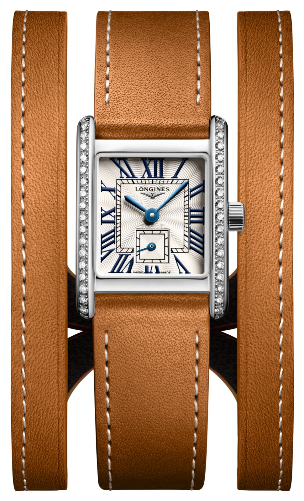 Photos - Wrist Watch Longines L52000710 Mini DolceVita Diamond Quartz  Watch Brown,Silver L52000710 (21.5mm)