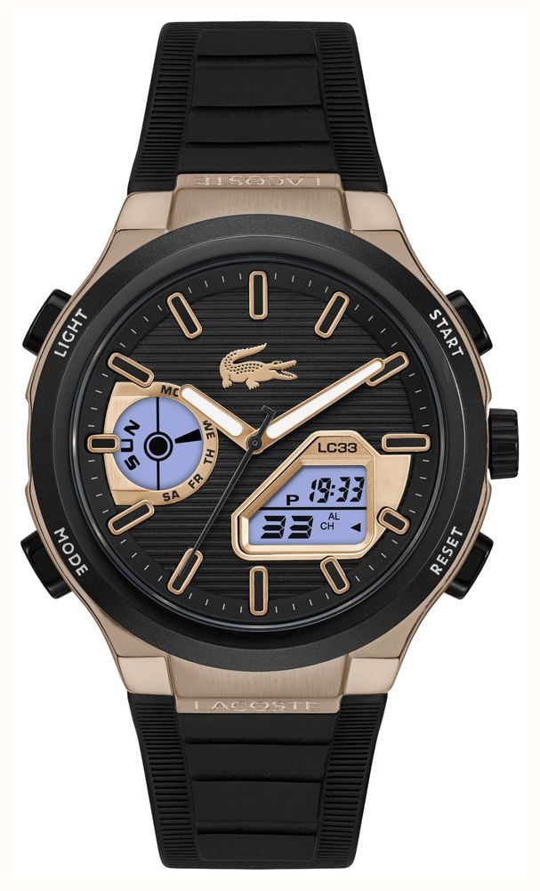 Lacoste Bronze And Black Silicone Strap LC33 Watch 2011517 - alternate view 2