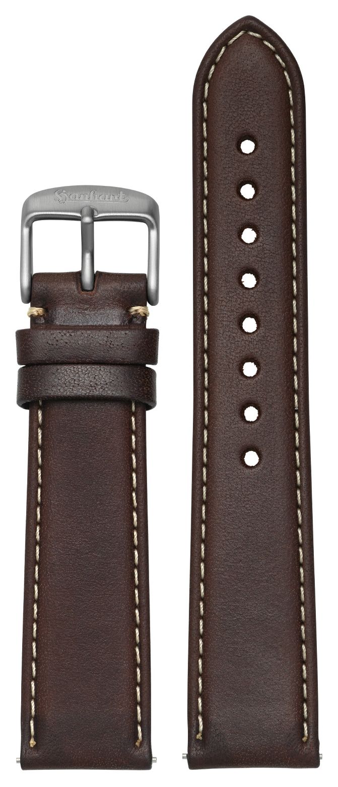 Hanhart 9921.0110-03 Calfskin Leather Strap Dark Brown Watch