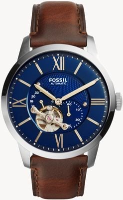 Fossil Men's Townsman Automatic | Blue Dial | Brown Leather Strap ME3110