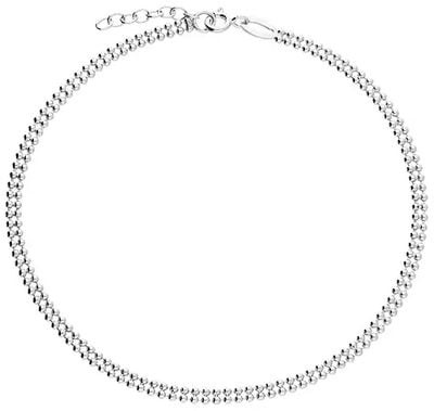 Silver Mini Ball Double Layer Anklet H4949/S