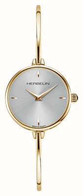 Herbelin Fil Women's Silver Dial Gold PVD Plated Bangle Watch 17206BP11