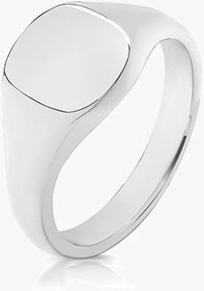 Sterling Silver Unisex 9 X 8MM HEAVY WEIGHT CUSH SIGNET RING TS123H/P