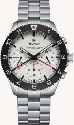 Damasko Damasko DC87 SI Control-Spring Automatic Chronograph (42mm) White Dial / Stainless Steel Bracelet DC87-BRACELET