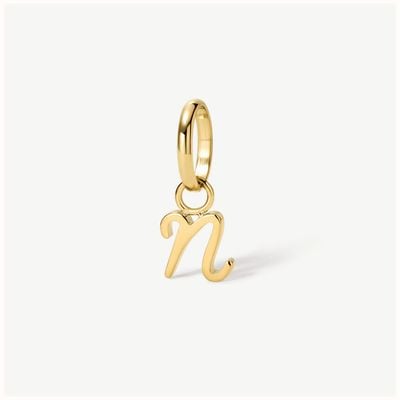 D.LOUISE Gold Tone Mini Italic Initial Charm - N CH-39-14