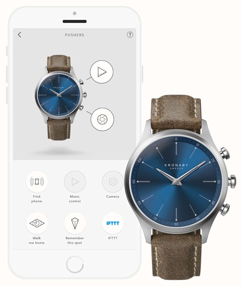 Kronaby 41mm SEKEL Blue Dial Truffle Leather Strap A1000-3759 S3759/1 - alternate view 3
