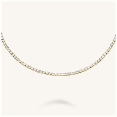Rosefield Jewellery Tennis Gold White Stone Necklace JNTWG-J1036