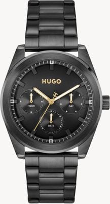 HUGO #BRIGHT SPORT (42mm) Black Dial / Black PVD Stainless Steel Bracelet 1530426