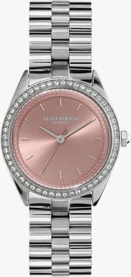 Olivia Burton Sports Luxe Bejewelled (34mm) Pink Dial / Stainless Steel Bracelet 24000134