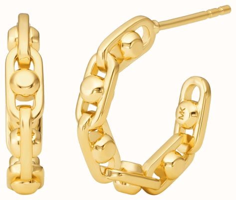 Michael Kors ASTOR LINK Gold-Plated Sterling Silver Hoop Earrings MKC171100710