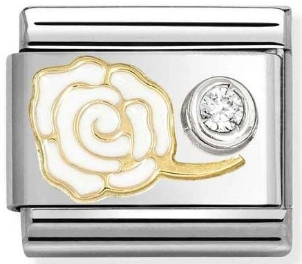 Nomination Classic White Rose Cubic Zirconia Charm 630302/07