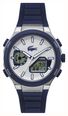Lacoste Lc33 Dual-Display Multifunction Silver Dial Blue Silicone Strap Watch 2011515