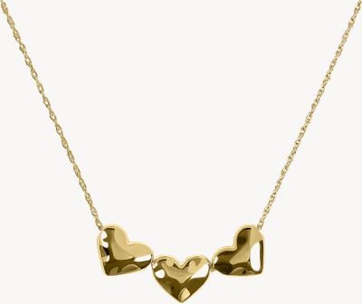 Radley Jewellery Love Lane Triple Heart Gold Plated Hammered Necklace RYJ2580S
