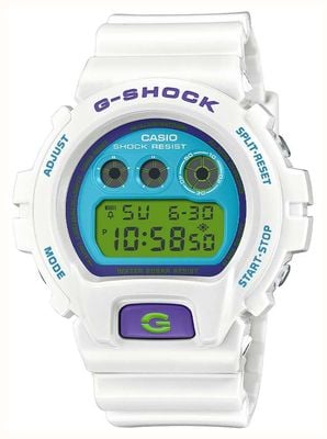 Casio G-Shock (53.2mm) Blue Green Digital Dial / White Bio-Based Resin Strap DW-6900RCS-7ER