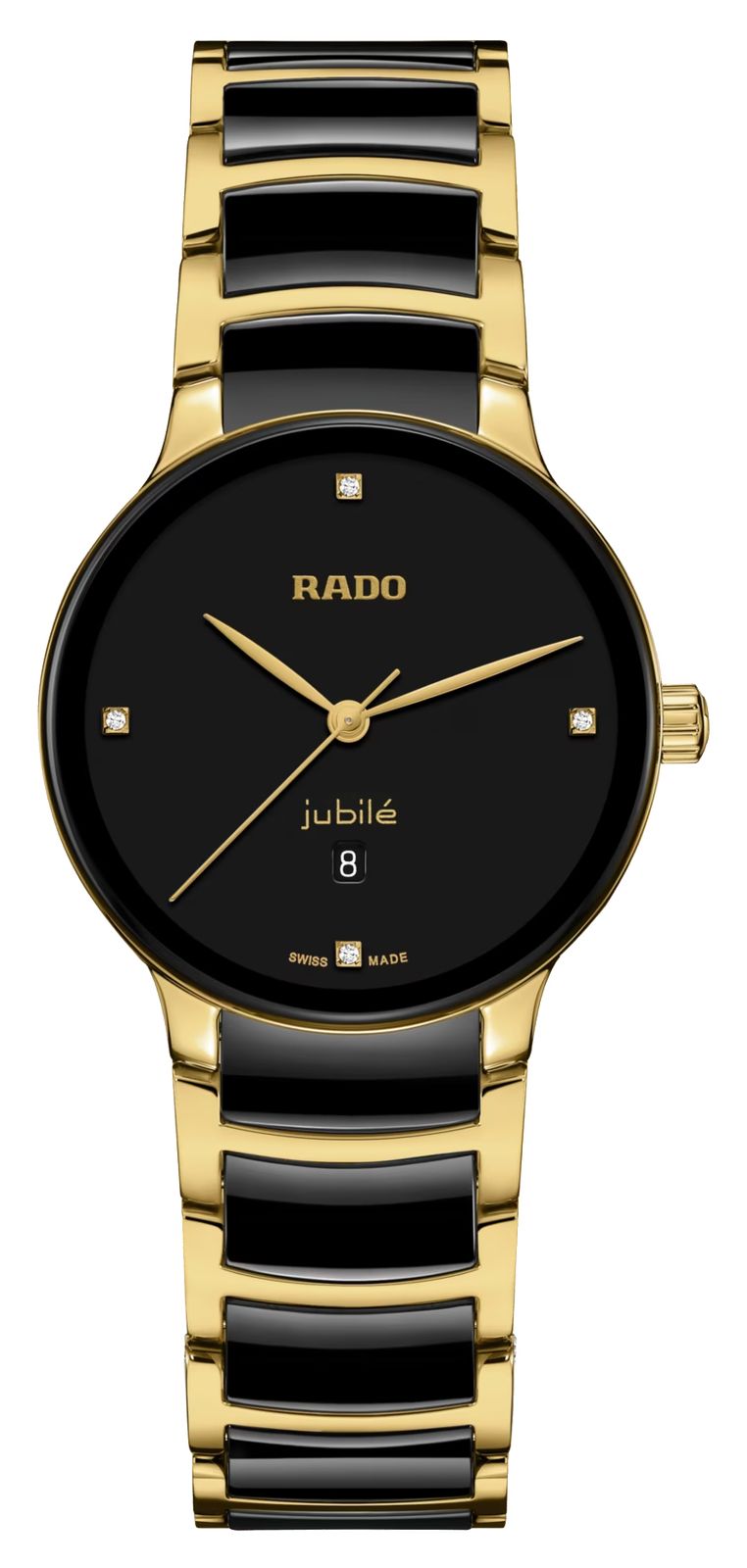 RADO R30025712 Centrix Diamonds (30.5mm) Black Dial / Black Watch