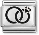 Nomination Classic Wedding Rings Oxidised Sterling Silver & Steel Charm 330102/29