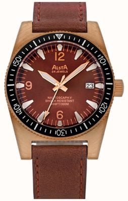 Alsta Nautoscaph V Bronze Porcelana Automatic (40mm) Brown Dial / Brown Leather NAUTOSCAPH V PORCELANA