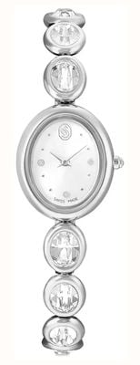 Swarovski Imber oval watch, Swiss Made, Metal bracelet, Silver tone, Stainless steel 5740826
