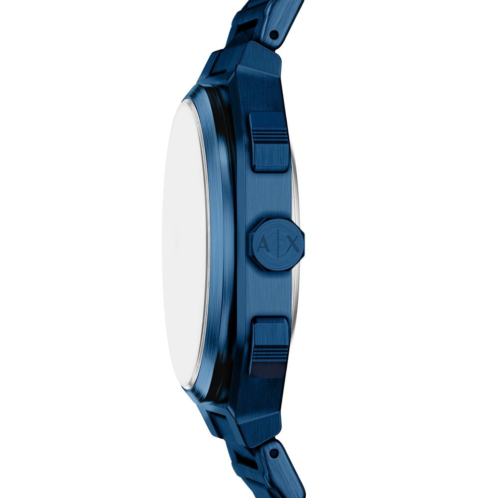 Armani Exchange Dual-Time Quartz (40mm) Black Dial / Blue PVD Stainless Steel Bracelet AX1477 - alternate view 5
