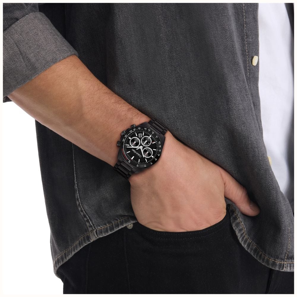 Calvin Klein Sport Luxe Quartz Chronograph (40mm) Black Dial / Black PVD Stainless Steel Bracelet 25200609 - alternate view 4