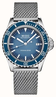 Mido Ocean Star Tribute Automatic Special Edition (40.5mm) Blue Dial / Stainless Steel Mesh Bracelet M0268071104101