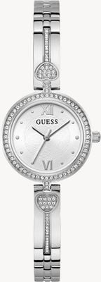 Guess Women's Lovey (27mm) Silver Dial / Stainless Steel Bangle Bracelet GW0655L1