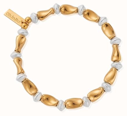 ChloBo Gold and Silver Twisted Disc Bracelet GMBTDISC
