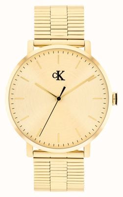 Calvin Klein CK REAL Three-Hand Quartz (42mm) Gold Dial / Gold PVD Stainless Steel Bracelet 25200549