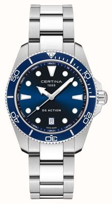Certina DS Action Quartz (40mm) Blue Dial / Stainless Steel Bracelet C0484101104100