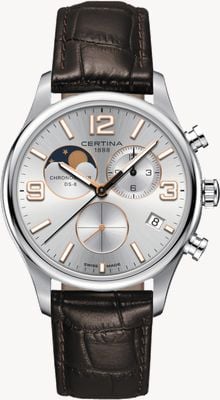 Certina DS-8 Chronograph Moonphase Silver Dial C0334601603700
