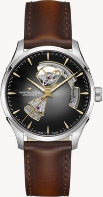 Hamilton Jazzmaster Open-Heart Automatic (40mm) Grey Gradient Dial / Brown Leather Strap H32675581