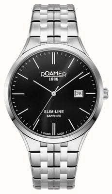 Roamer Slim-Line Classic Black Dial Steel Bracelet 512833 41 55 20