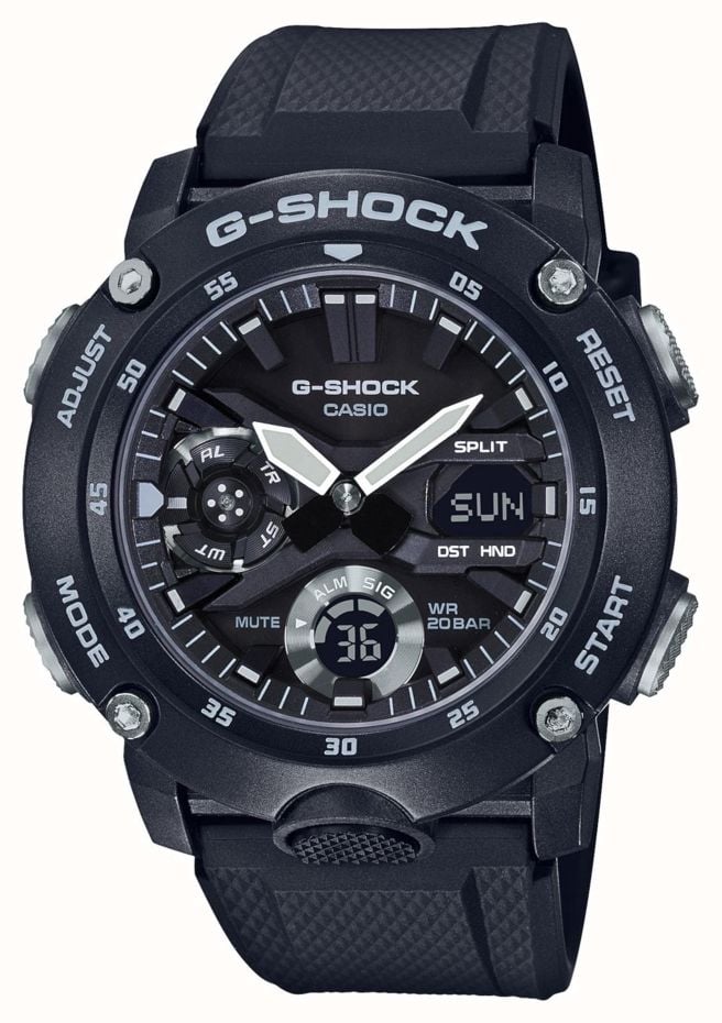 Casio G Shock Carbon Core Guard Black Rubber Strap GA 2000S 1AER