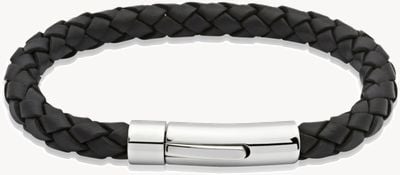 Unique & Co Black Leather  | Stainless Steel Clasp | Bracelet A40BL/21CM