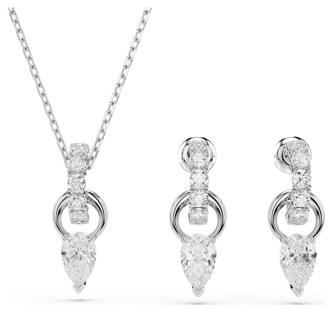 Swarovski 5723197 Mesmera Set, Pear Cut, Round Cut, White, Jewellery