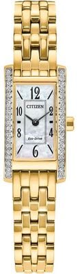 Citizen Eco-Drive Petite Palidoro (14mm) Mother-of-Pearl Dial / Gold PVD Stainless Steel Bracelet EG7112-59D