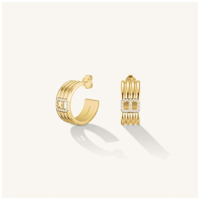 Rosefield Jewellery JEOSG-J1181 Fine Octagon Striped Gold