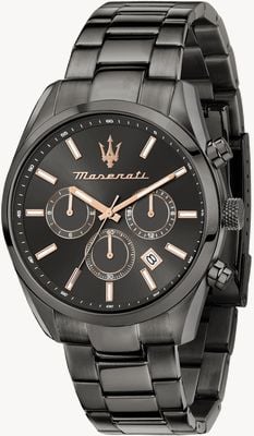 Maserati Men's Attrazione (43mm) Black Dial / Black Stainless Steel Bracelet R8853151001