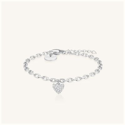 Rosefield Jewellery Chunky Heart Bracelet Silver Stainless Steel JBCHS-J1322