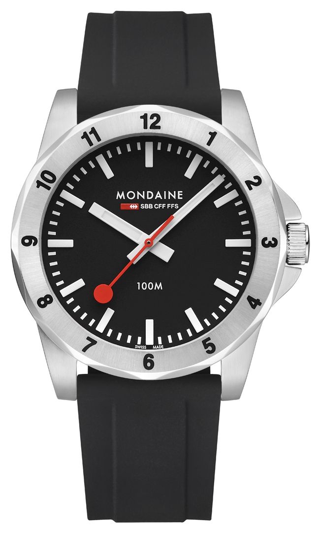 Mondaine MSN.42120.RB Numeri Quartz (42mm) Black Dial / Watch