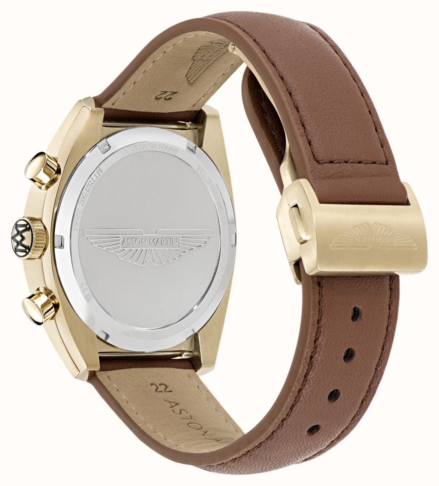 Aston Martin Timeless Quartz Chronograph (43mm) Champagne Dial / Brown Leather Strap MTTS2F502 - alternate view 4