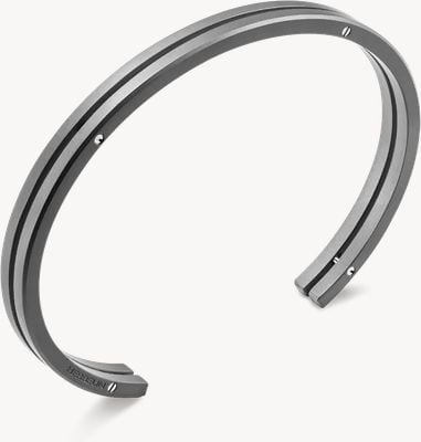 Herbelin Newport Duo Bangle - Sandblasted Titanium - 6mm (One Size) JND6TD
