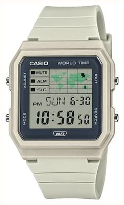 Casio World Map Multifunction (33.7mm) Digital Dial / White Bio-Based Resin Strap LF-30W-8AEF