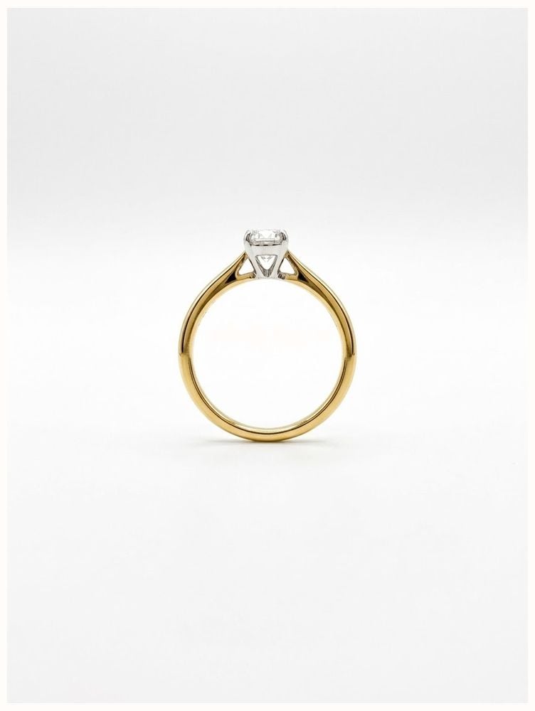 0.50ct Oval Natural Diamond 18ct Yellow Gold Solitaire Ring J93634 - alternate view 3